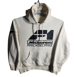 McLaren Philadelphia F1 Graphic Hoodie Sweatshirt‎ Cream Size S **READ**